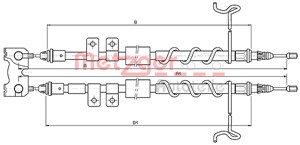 Kabel, parkeringsbremse, Bak, Høyre, Venstre, FORD TOURNEO CONNECT, TRANSIT CONNECT, 4439347, 4480913
