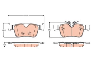 Bremseklosser sett, Bakaksel, VOLVO S90 II, V90 Kombi II, 31423653, 31423654