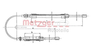 Kabel, parkeringsbremse, Bak, CITROËN,FIAT,PEUGEOT, 0000004450938, 4450938, 4834.76, ZF4450938
