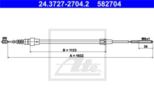 Kabel, parkeringsbremse, Bak, SEAT CORDOBA, IBIZA II, 6K0 609 721 E, 6K0 609 721 F
