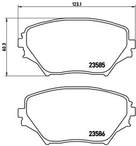 Bremseklosser sett, Framaksel, TOYOTA RAV 4 II, 0446542070, 0446542071, 0446542080, 0446542110, 0446542130, 04465YZZCN, 04465YZZCS