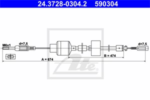 Kabel, clutchbetjening, CITROËN BX, BX Break, 95 496 746, 95 610 218