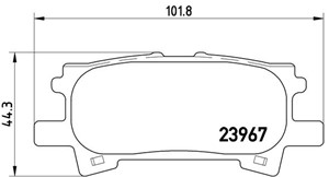 Bremseklosser sett, Bakaksel, LEXUS RX, TOYOTA HIGHLANDER / KLUGER, 0446648030, 0446648040, 0446648060, 0446648090