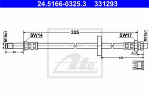 Bremseslange, Framaksel, SKODA,VW, 6U0 611 701 A, 6U0 611 701 B, 6U0 611 701
