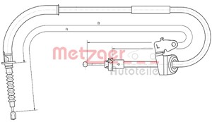 Kabel, parkeringsbremse, Bak, Bakre venstre, Venstre, MINI MINI, MINI Cabriolet, 34 40 6 769 955, 3440 6 769 955