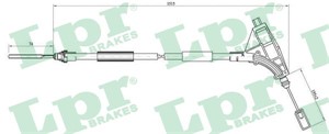 Kabel, parkeringsbremse, Foran, PEUGEOT 406, 406 Break, 406 Coupé, 4745P1, 4745P2