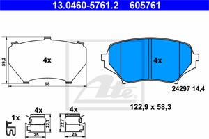 Bremseklosser sett, Framaksel, MAZDA MX-5 III, NFY7-33-23Z, NFY7-33-23ZA
