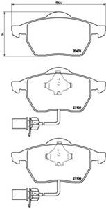 Bremseklosser sett, Framaksel, AUDI,VW, 4B0615116, 4B0615116A, 4B0615116F, 4B0615116G, 4B0698151, 4B0698151A, 4B0698151AF, 4B0698151B, 4