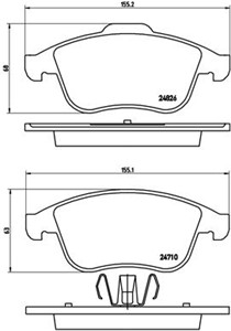 Bremseklosser sett, Framaksel, RENAULT, 410600011R, 410602309R, 410605055R, 410607585R, 440608746R, 8660000782, 8660004533