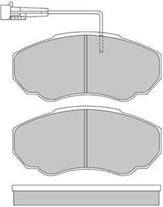 Bremseklosser sett, Framaksel, CITROËN,FIAT,PEUGEOT, 4252.42, 4252.43, 77362219, 9949409, 9949482, 9949516