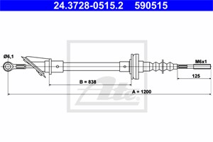 Kabel, clutchbetjening, CITROËN,FIAT,PEUGEOT, 2150 55, 7724708, ZF 04 460 471