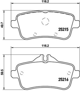 Bremseklosser sett, Bakaksel, MERCEDES-BENZ GLE [W166], GLE Coupe [C292], M-KLASS [W166], 0064204020, 0064204120, 0074208220, 0074208320