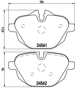 Bremseklosser sett, Bakaksel, Framaksel, BMW, 34206879857, 34212788284, 34216788284, 34216796741, 34216798193, 34216862202, 34216870558,