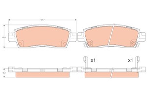 Bremseklosser sett, Bakaksel, BUICK ENCLAVE, CHEVROLET TRAILBLAZER, TRAVERSE, 22866196, 88935752