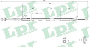 Kabel, parkeringsbremse, Høyre, TOYOTA CARINA E VI, CARINA E Sedan VI, CARINA E Sportswagon VI, 4642020351