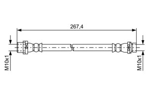 Bremseslange, Bakaksel, Innvendig, Høyre, BMW X5 [E70, F15, F85], X6 [E71, E72, F16, F86], 34 30 6 887 452, 34 32 6 776 868, 34 32 6 788