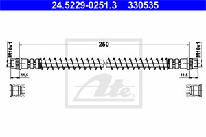 Bremseslange, Bakaksel, Framaksel, Øvre, CITROËN,FIAT,LANCIA,PEUGEOT, 1472157080, 4806 67