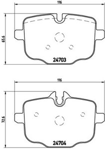 Bremseklosser sett, Bakaksel, ALPINA,BMW, 34208093728, 34212284389, 3421228438901, 3421228438903, 34212449304, 34212449305, 34216775346,