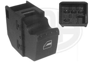 Bryter, vindusløfter, Foran høyre, SKODA FABIA I, FABIA Combi I, FABIA Praktik I, FABIA Sedan I, 6Y0 959 855 01C, 6Y0 959 855