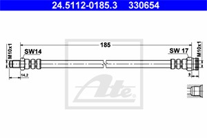 Bremseslange, Bakaksel, Ved bremsekaliper, FIAT PANDA, PANDA Skåp/halvkombi, STILO, STILO Multi Wagon, STILO VAN, 46809898, 7563845
