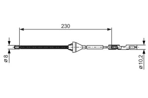 Kabel, parkeringsbremse, Bak, Høyre, Venstre, FORD, 1688323, BV612A635AA