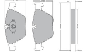 Bremseklosser sett, Framaksel, BMW 3 [E90], 3 Cabriolet [E93], 3 Coupé [E92], 3 Touring [E91], X1 [E84], 3411 6 780 711
