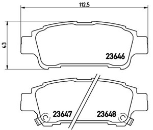 Bremseklosser sett, Bakaksel, TOYOTA ALPHARD I, AVENSIS VERSO, PREVIA II, SIENNA, 0446028040, 0446628030, 0446628040, 0446628050, 044662