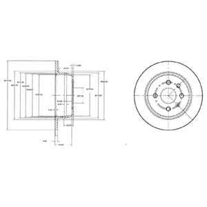 Bremseskive, Bakaksel, OPEL,VAUXHALL, 569119, 569206, 90345699, 90421872, 93182294