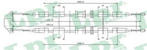 Kabel, parkeringsbremse, Senter, CHEVROLET,OPEL, 24436451, 522650, 522656, 9127787