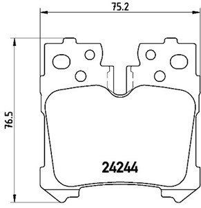 Bremseklosser sett, Bakaksel, LEXUS LS, 044660W010, 044660W020, 0446650130, 0446650150, 0446650160, 0446650170, 0446650180, 0446650190