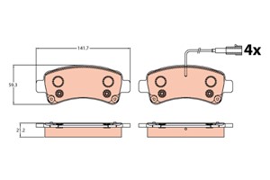 Bremseklosser sett, Bakaksel, Framaksel, FIAT DUCATO Buss, DUCATO Flak/chassi, DUCATO Skåp, 77367094