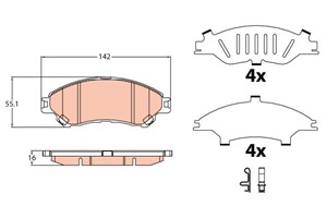 Bremseklosser sett, Framaksel, SUZUKI SX4 S-CROSS, VITARA, 55810-61M00