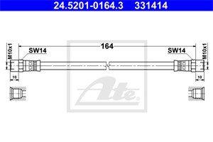 Bremseslange, Bakaksel, Høyre bakaksel, AUDI,SEAT,VW, 171 611 775, 175 611 775, 321 611 775 A, 481 611 776