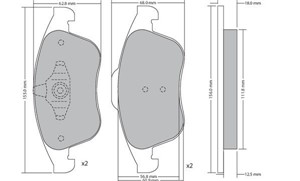 Bremseklosser sett, Framaksel, RENAULT, 4106 000 11R, 4106 050 55R, 4106 075 85R