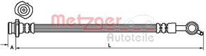 Bremseslange, Bak, Venstre, NISSAN X-TRAIL, 46210JG013