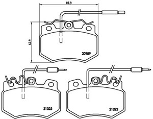 Bremseklosser sett, Framaksel, CITROËN,PEUGEOT, 425037, 425039, 425077, 425082, 425282, 95611498, 95616818, 95647733, 95661871, E172155,