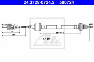 Kabel, clutchbetjening, OPEL CORSA B, 6 69 019, 90578482