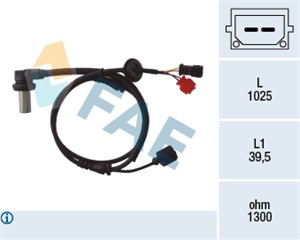 Sensor, hjulturtall, framaksel, Høyre eller venstre, AUDI,SKODA,VW, 8D0 927 803 B, 8D0 927 803 C, 8D0 927 803 D, ALS-429