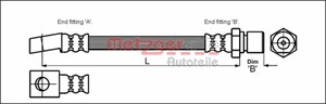 Bremseslange, Foran høyre, Foran venstre, OPEL, 562 325, 90147349